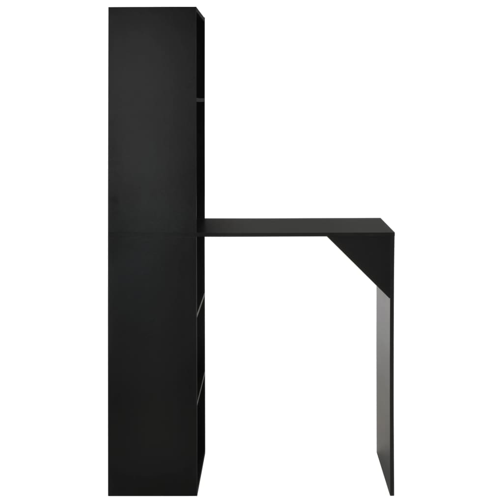 Bar Table with Cabinet Black 115x59x200 cm - Bargainia.com - 