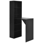 Bar Table with Cabinet Black 115x59x200 cm - Bargainia.com - 