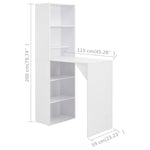 Bar Table with Cabinet White 115x59x200 cm - Bargainia.com - 