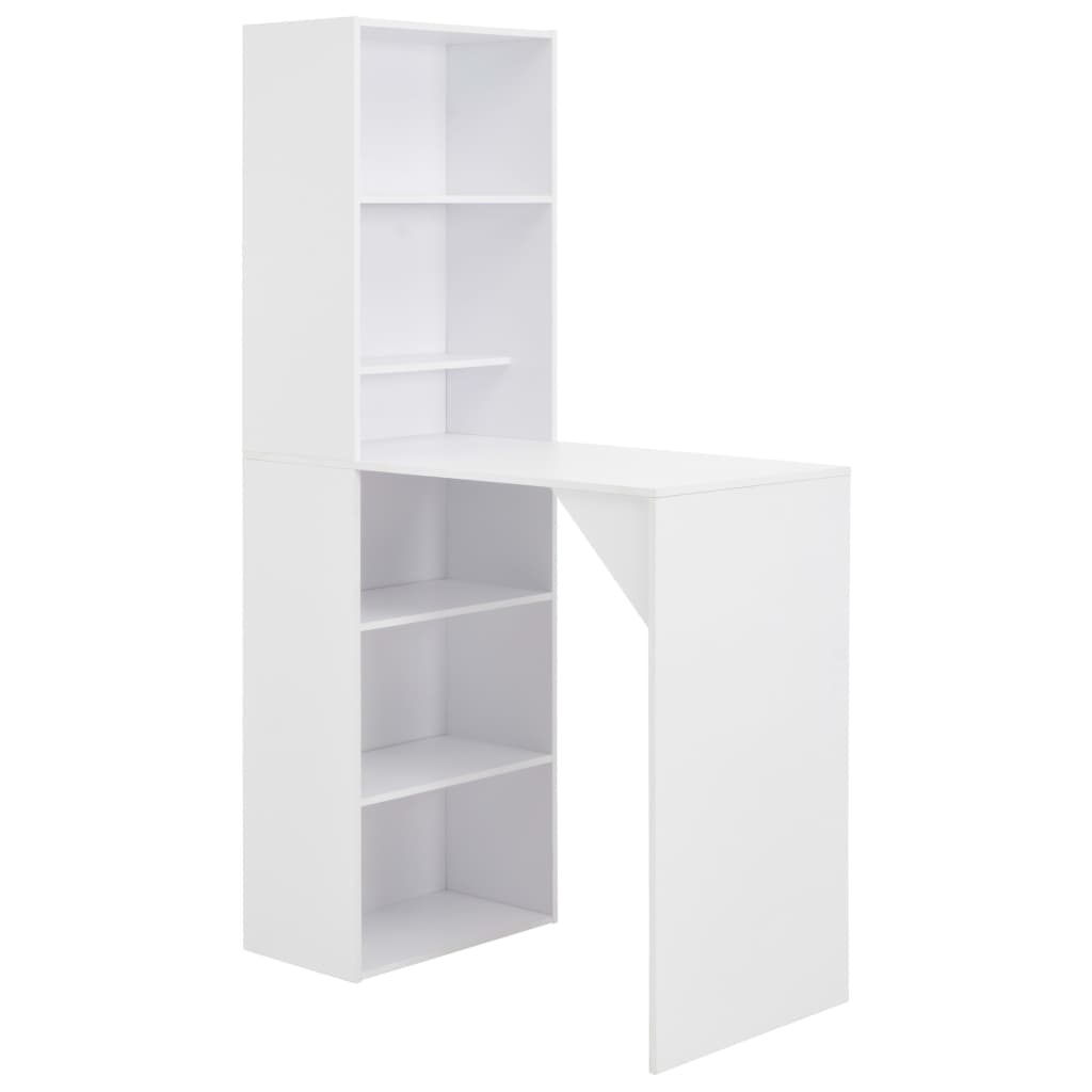Bar Table with Cabinet White 115x59x200 cm - Bargainia.com - 