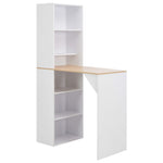 Bar Table with Cabinet White 115x59x200 cm - Bargainia.com - 