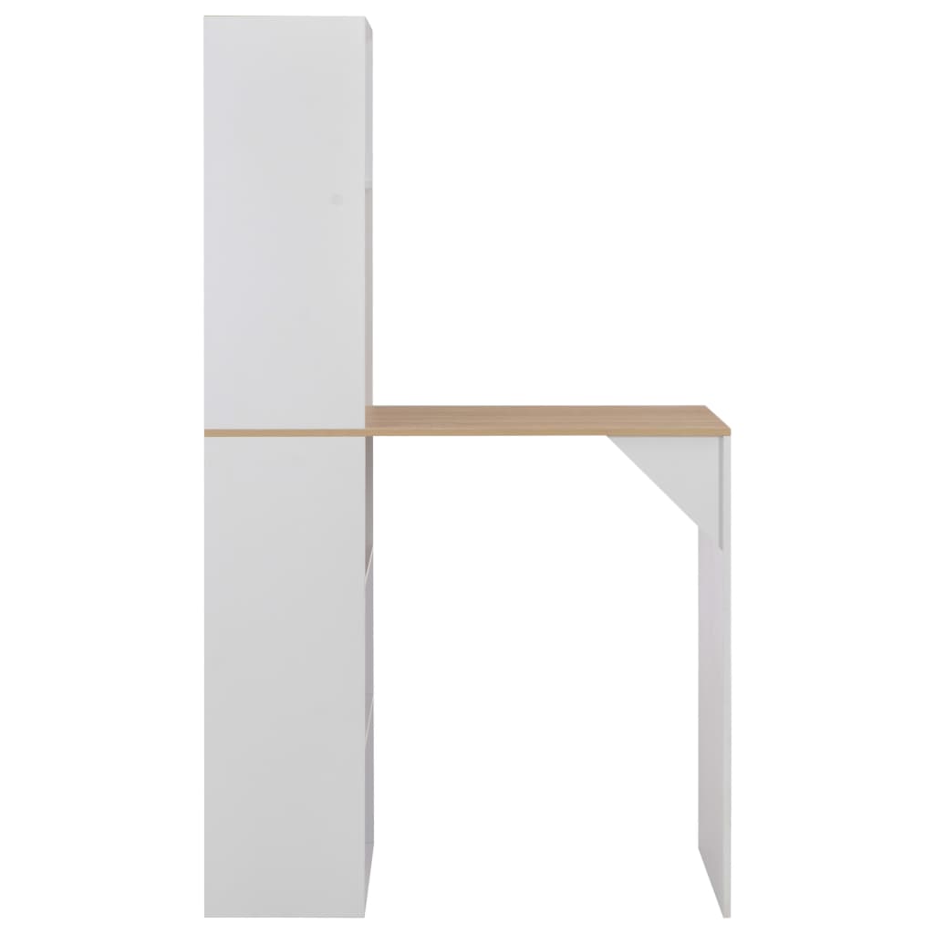 Bar Table with Cabinet White 115x59x200 cm - Bargainia.com - 