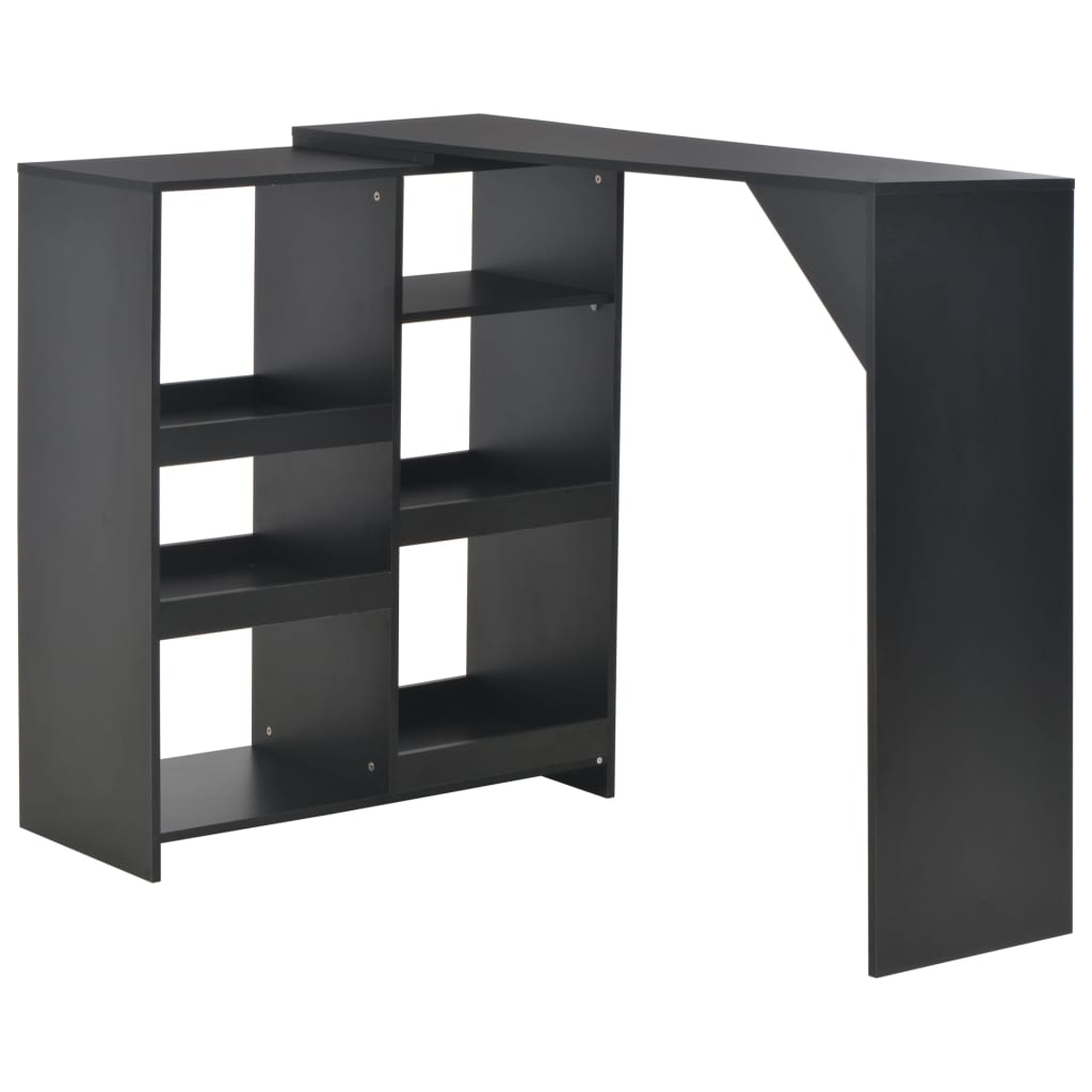 Bar Table with Moveable Shelf Black 138x39x110 cm - Bargainia.com - 