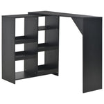 Bar Table with Moveable Shelf Black 138x39x110 cm - Bargainia.com - 