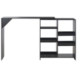 Bar Table with Moveable Shelf Black 138x39x110 cm - Bargainia.com - 