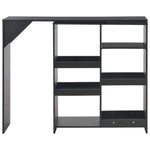 Bar Table with Moveable Shelf Black 138x39x110 cm - Bargainia.com - 