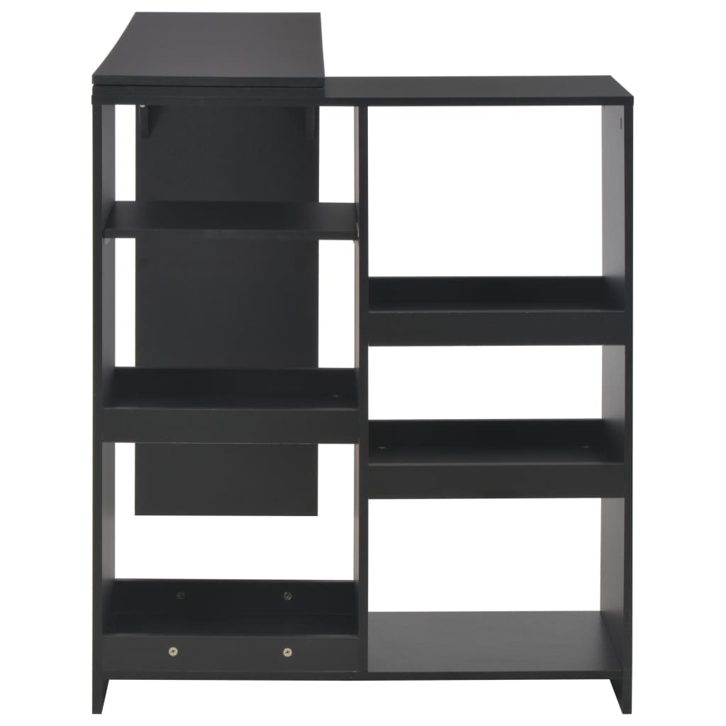 Bar Table with Moveable Shelf Black 138x39x110 cm - Bargainia.com - 