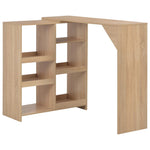Bar Table with Moveable Shelf Oak 138x39x110 cm - Bargainia.com - 