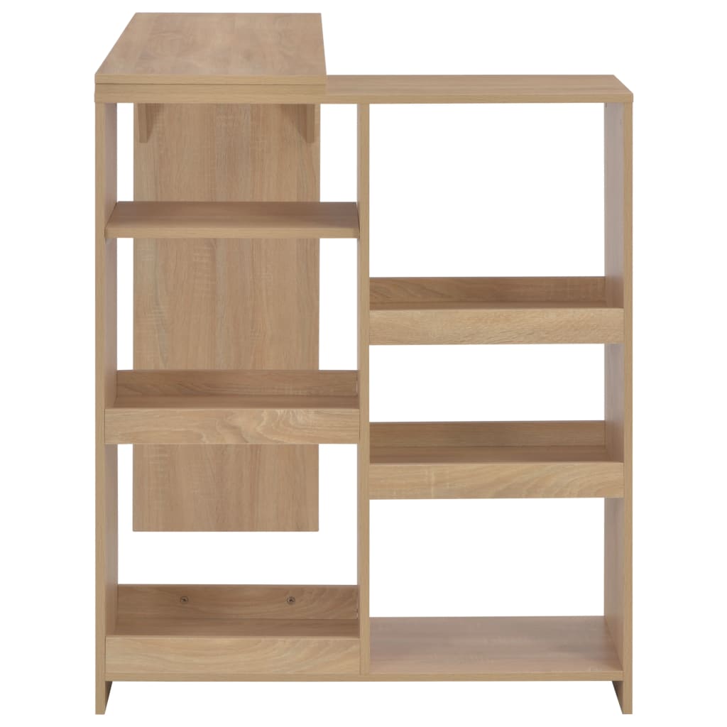 Bar Table with Moveable Shelf Oak 138x39x110 cm - Bargainia.com - 