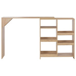 Bar Table with Moveable Shelf Oak 138x39x110 cm - Bargainia.com - 