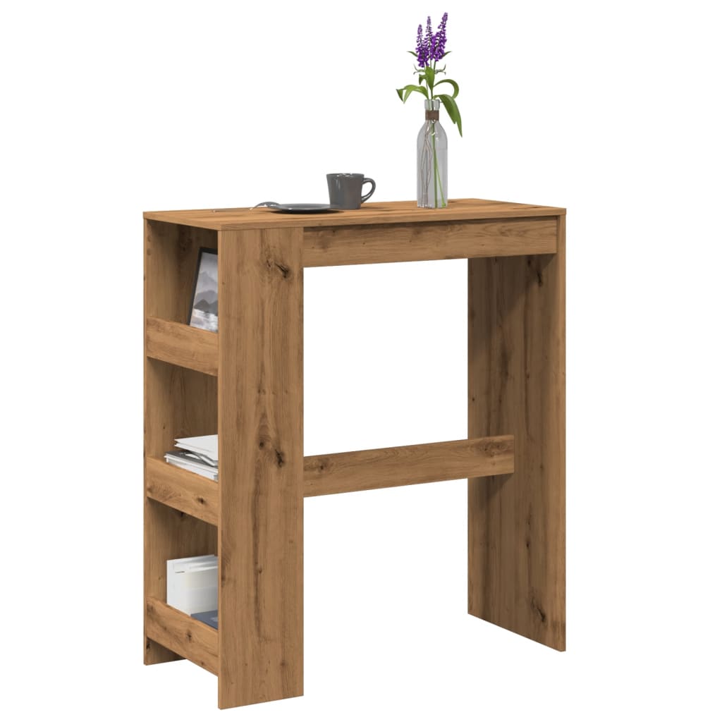 Bar Table with Racks Artisan Oak 90x40x103.5 cm Engineered Wood - Bargainia.com - 