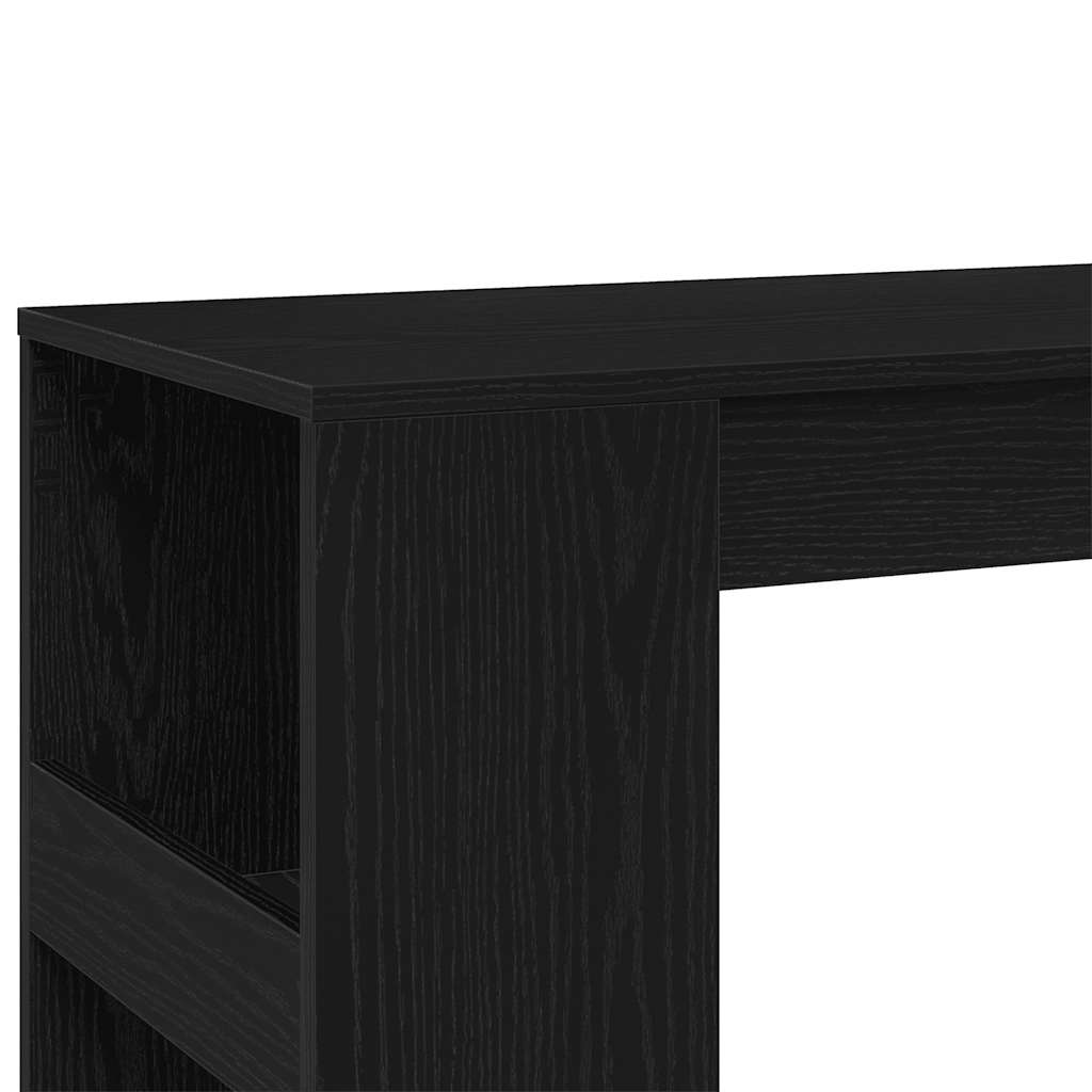Bar Table with Racks Black Oak 90x40x103.5 cm Engineered Wood - Bargainia.com - 