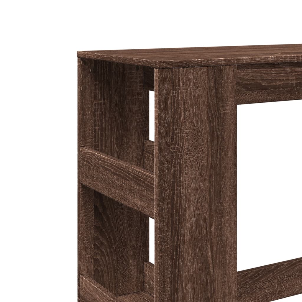 Bar Table with Racks Brown Oak 90x40x103.5 cm Engineered Wood - Bargainia.com - 
