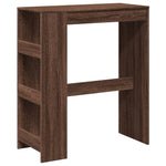 Bar Table with Racks Brown Oak 90x40x103.5 cm Engineered Wood - Bargainia.com - 