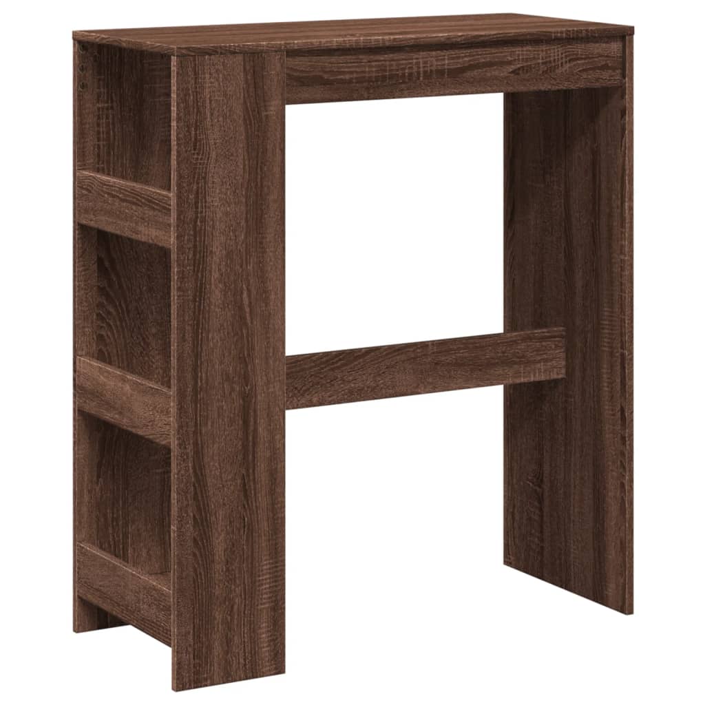 Bar Table with Racks Brown Oak 90x40x103.5 cm Engineered Wood - Bargainia.com - 