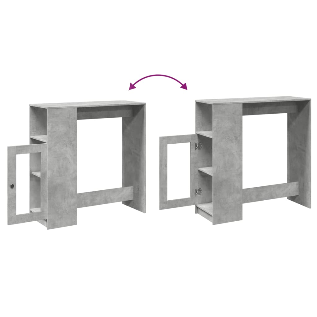 Bar Table with Racks Concrete Grey 101x40x103.5 cm Engineered Wood - Bargainia.com - 