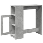 Bar Table with Racks Concrete Grey 101x40x103.5 cm Engineered Wood - Bargainia.com - 