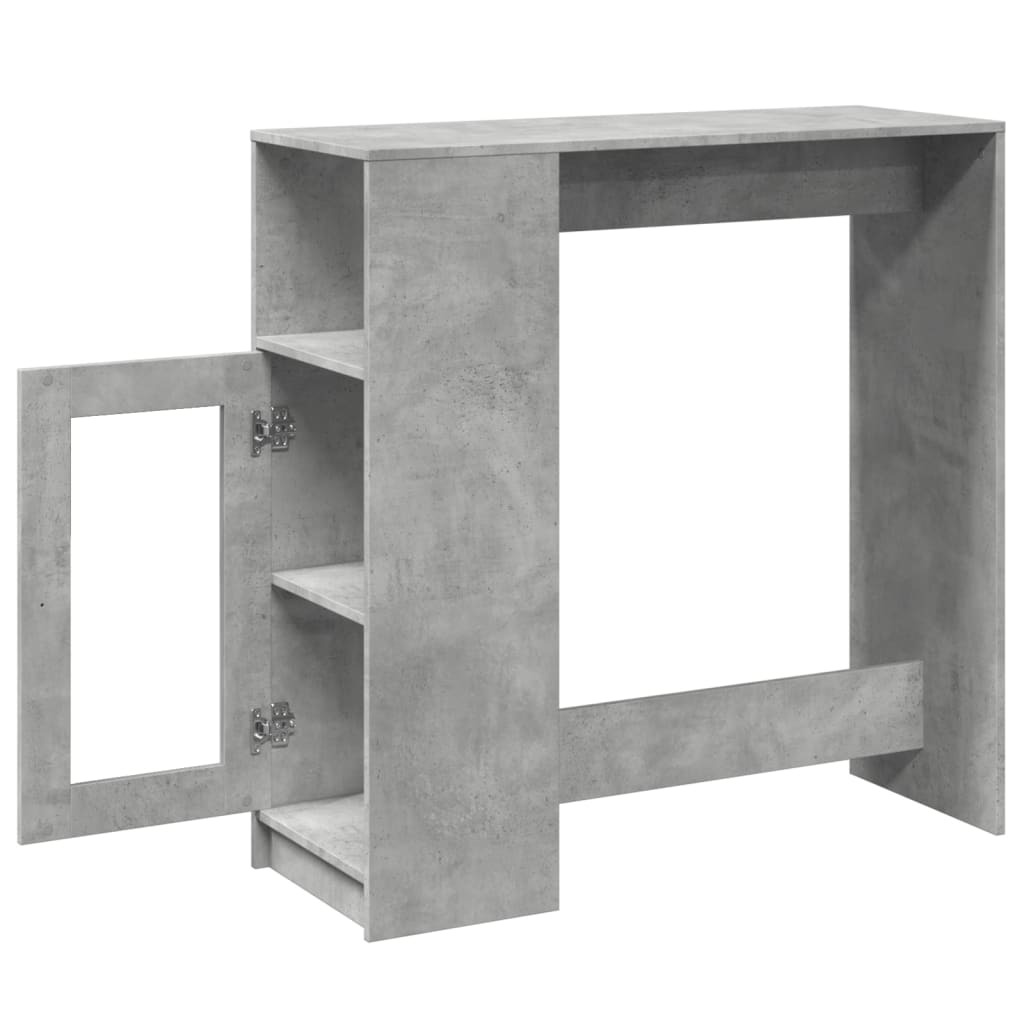 Bar Table with Racks Concrete Grey 101x40x103.5 cm Engineered Wood - Bargainia.com - 