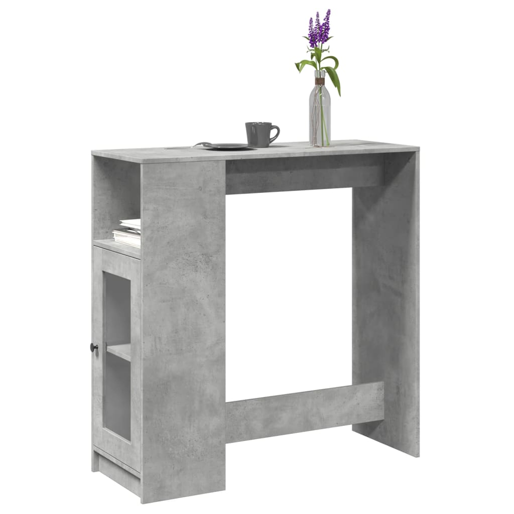 Bar Table with Racks Concrete Grey 101x40x103.5 cm Engineered Wood - Bargainia.com - 