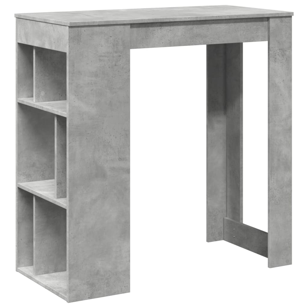 Bar Table with Racks Concrete Grey 102x50x103.5 cm Engineered Wood - Bargainia.com - 