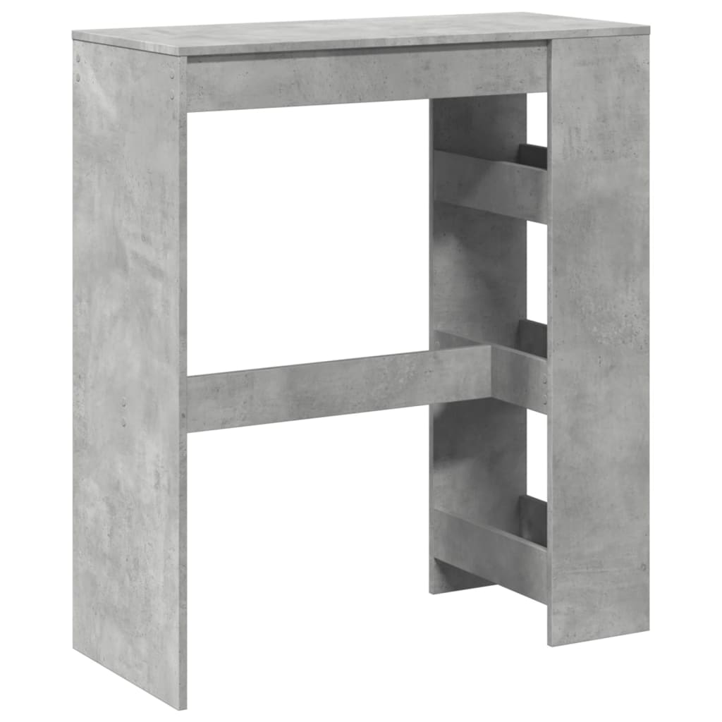 Bar Table with Racks Concrete Grey 90x40x103.5 cm Engineered Wood - Bargainia.com - 
