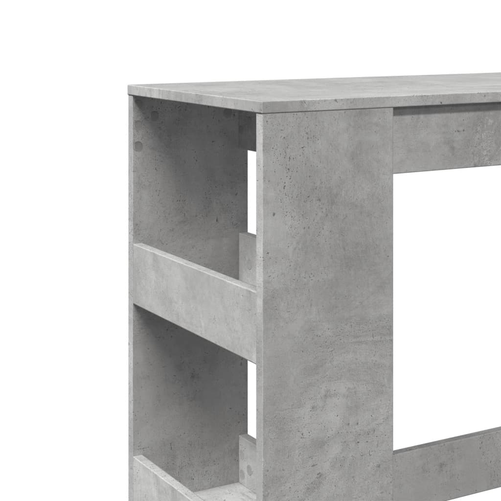 Bar Table with Racks Concrete Grey 90x40x103.5 cm Engineered Wood - Bargainia.com - 