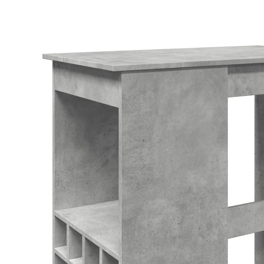 Bar Table with Racks Concrete Grey 90x47.5x103.5 cm Engineered Wood - Bargainia.com - 