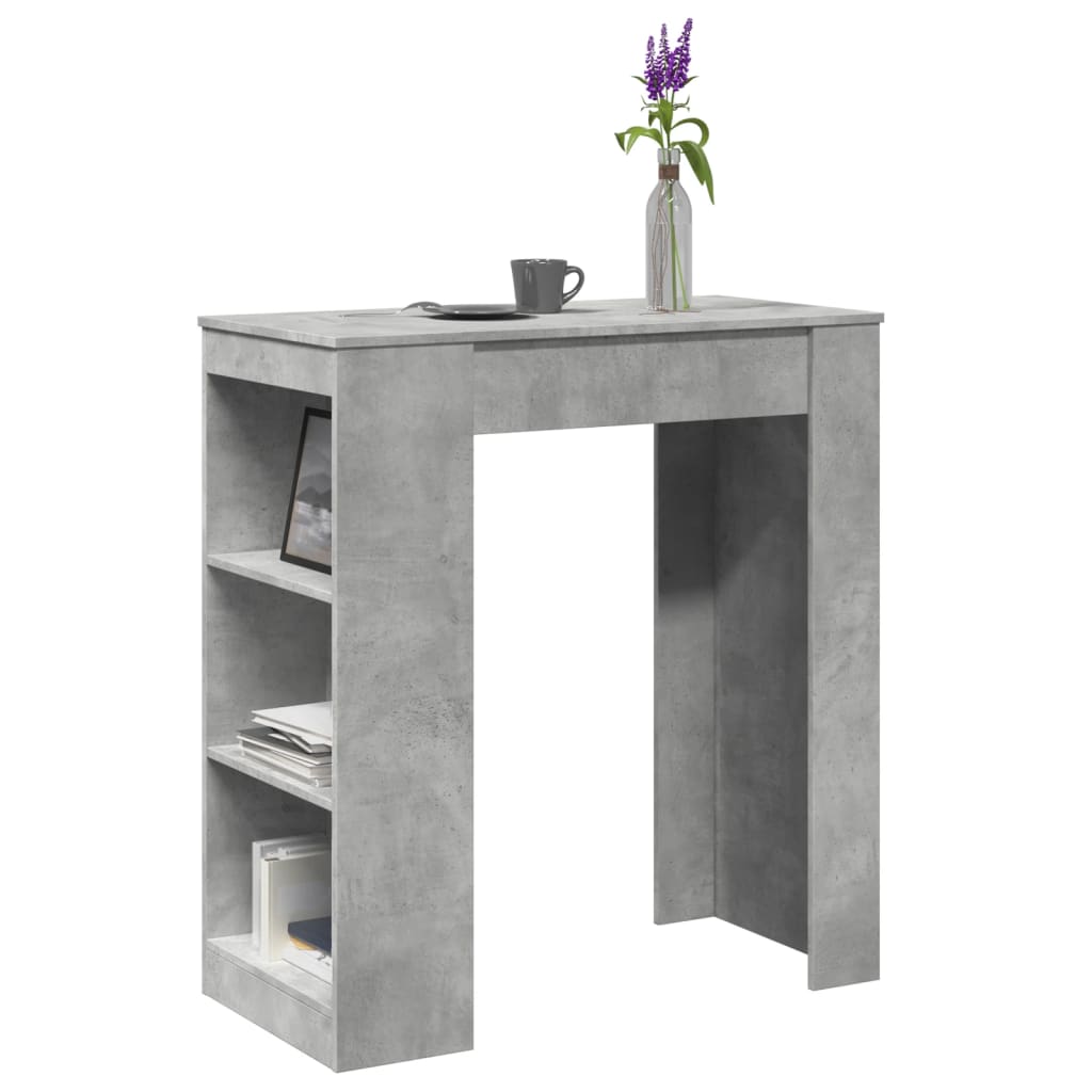 Bar Table with Racks Concrete Grey 95x47x103.5 cm Engineered Wood - Bargainia.com - 