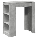 Bar Table with Racks Concrete Grey 95x47x103.5 cm Engineered Wood - Bargainia.com - 