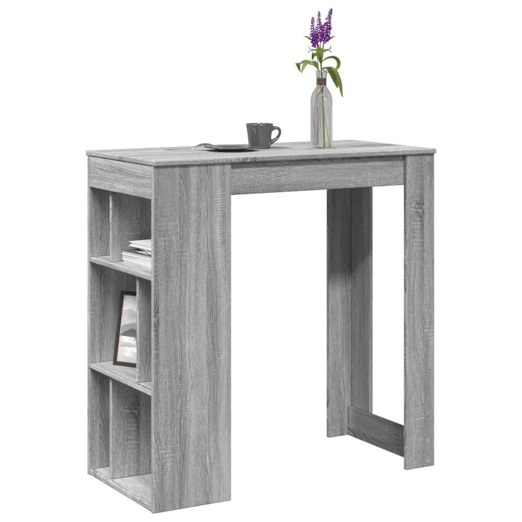 Bar Table with Racks Grey Sonoma 102x50x103.5 cm Engineered Wood - Bargainia.com - 