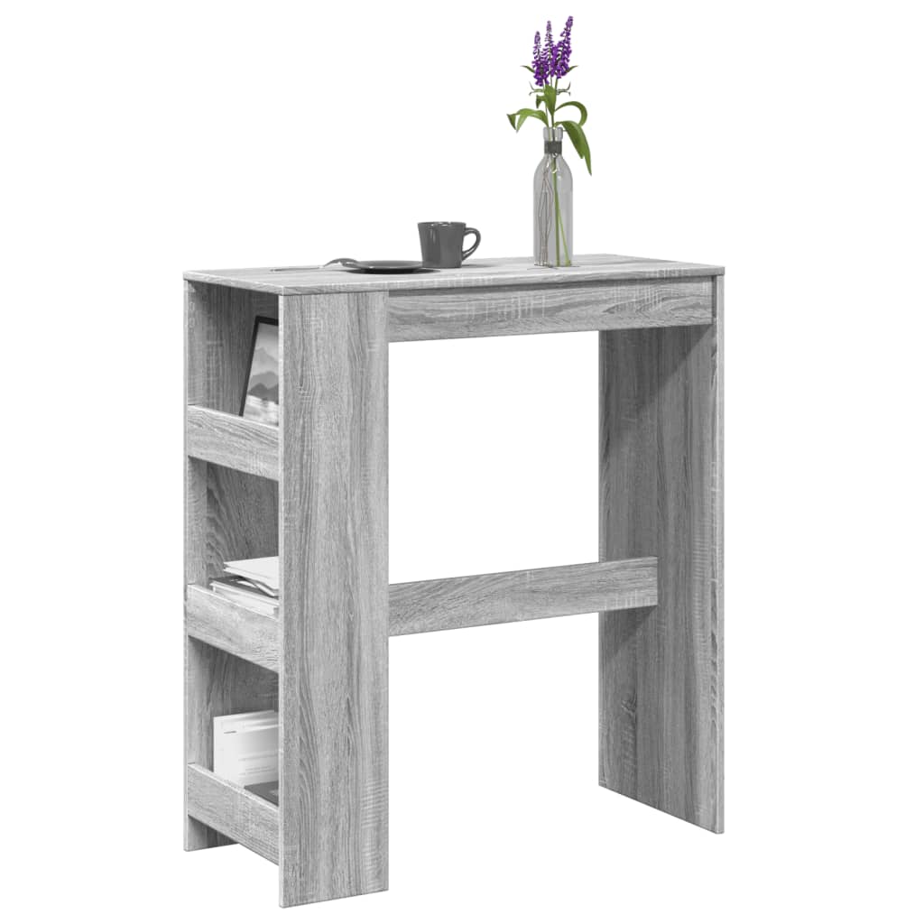 Bar Table with Racks Grey Sonoma 90x40x103.5 cm Engineered Wood - Bargainia.com - 
