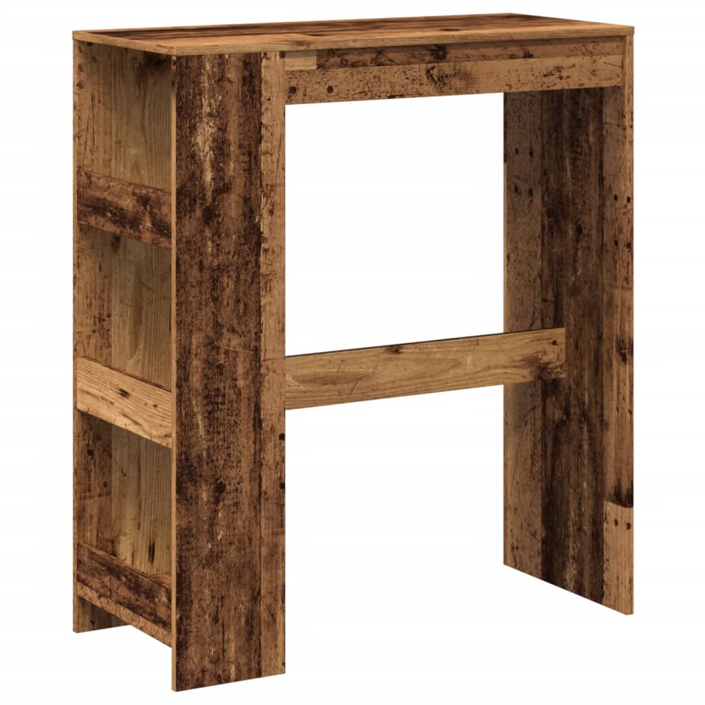 Bar Table with Racks Old Wood 90x40x103.5 cm Engineered Wood - Bargainia.com - 
