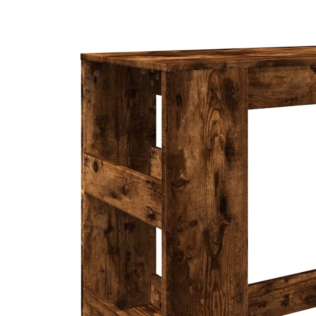 Bar Table with Racks Smoked Oak 90x40x103.5 cm Engineered Wood - Bargainia.com - 