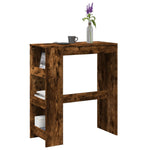 Bar Table with Racks Smoked Oak 90x40x103.5 cm Engineered Wood - Bargainia.com - 