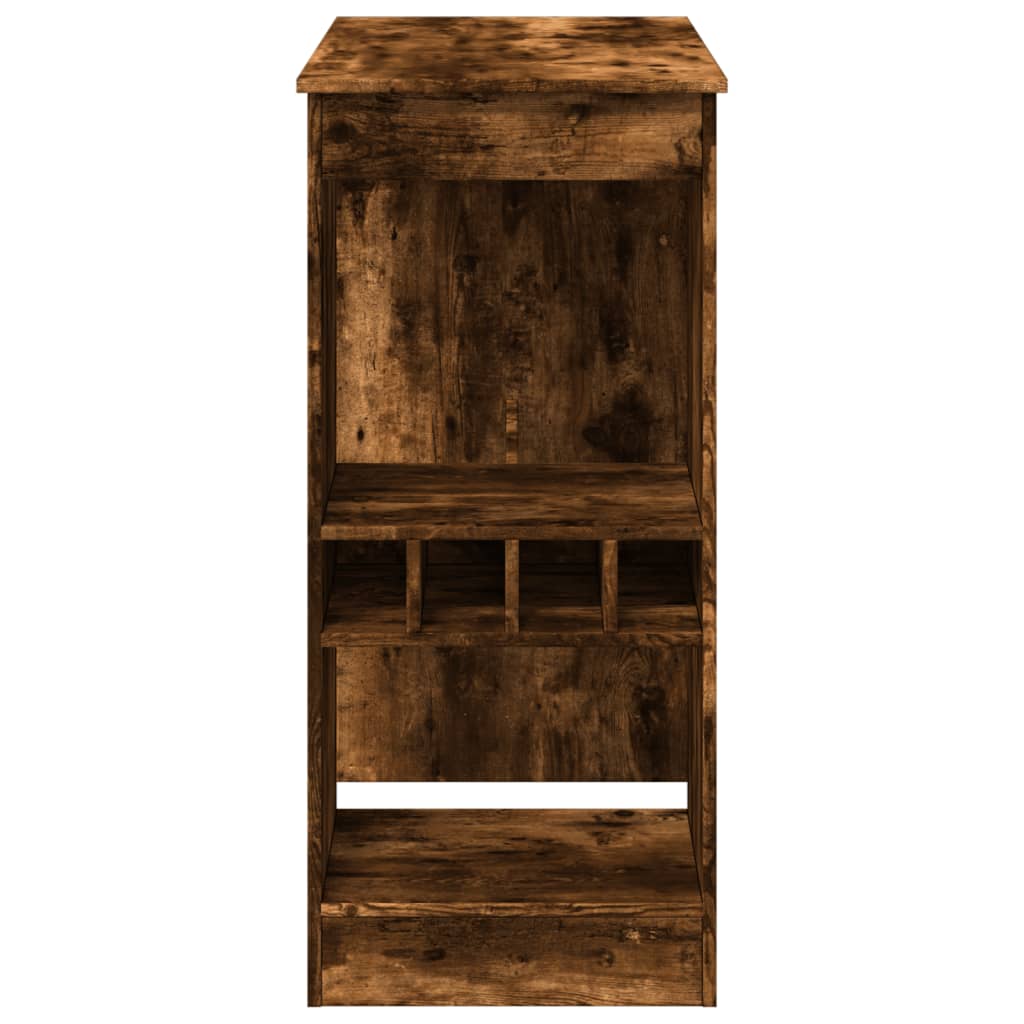 Bar Table with Racks Smoked Oak 90x47.5x103.5 cm Engineered Wood - Bargainia.com - 