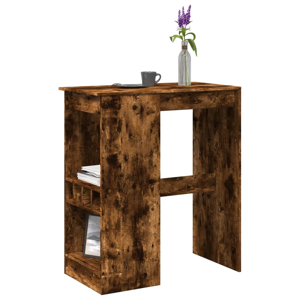 Bar Table with Racks Smoked Oak 90x47.5x103.5 cm Engineered Wood - Bargainia.com - 