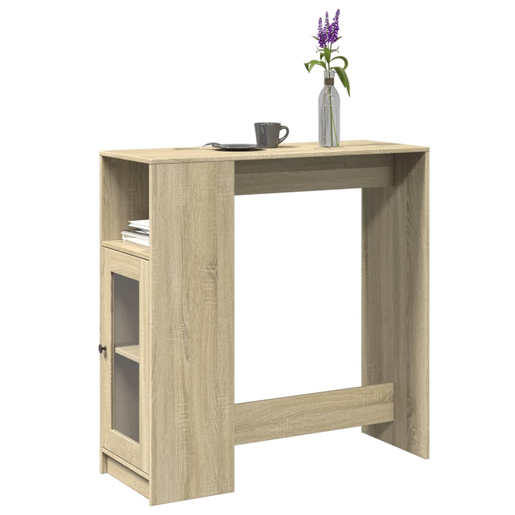 Bar Table with Racks Sonoma Oak 101x40x103.5 cm Engineered Wood - Bargainia.com - 