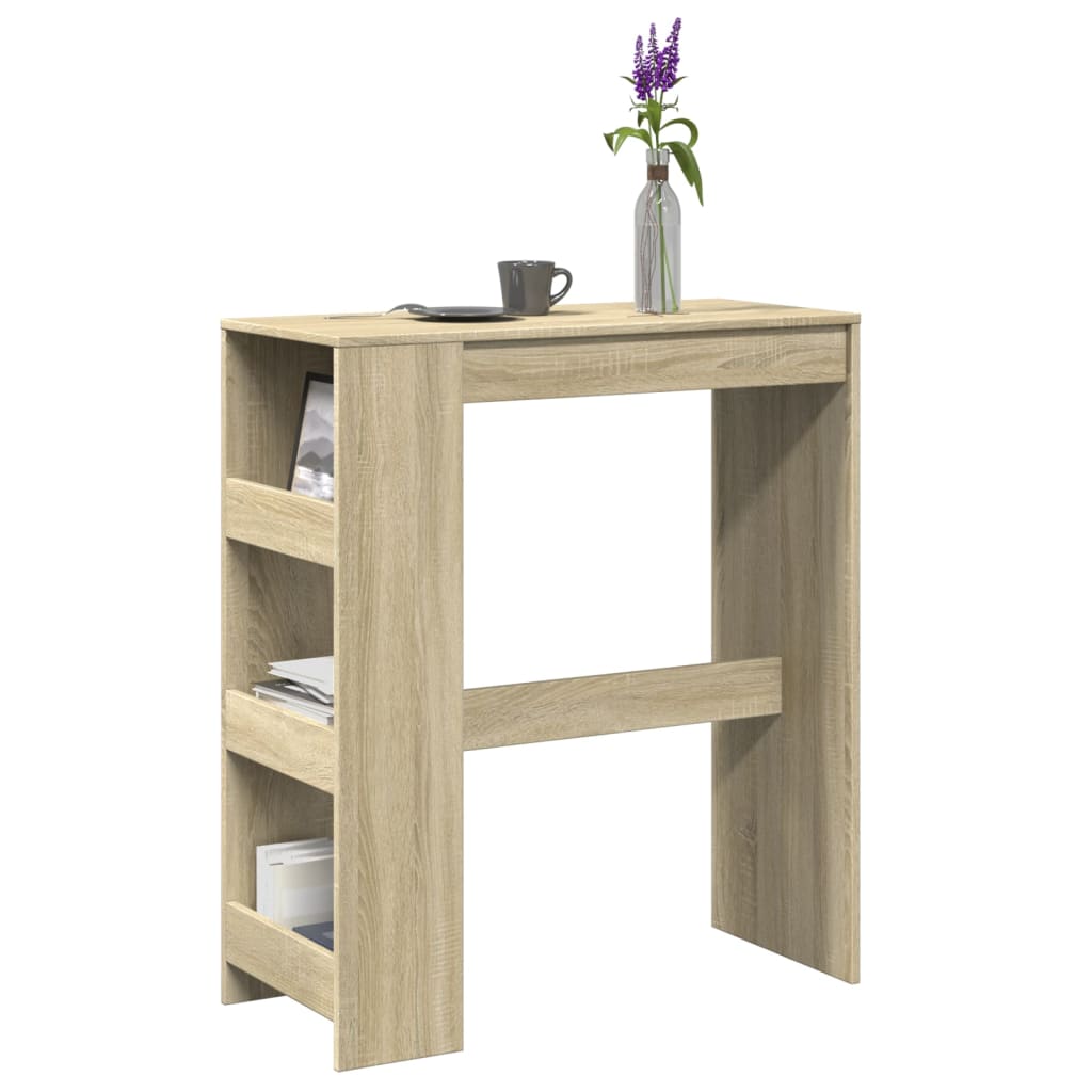 Bar Table with Racks Sonoma Oak 90x40x103.5 cm Engineered Wood - Bargainia.com - 