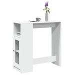Bar Table with Racks White 101x40x103.5 cm Engineered Wood - Bargainia.com - 