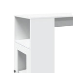 Bar Table with Racks White 101x40x103.5 cm Engineered Wood - Bargainia.com - 