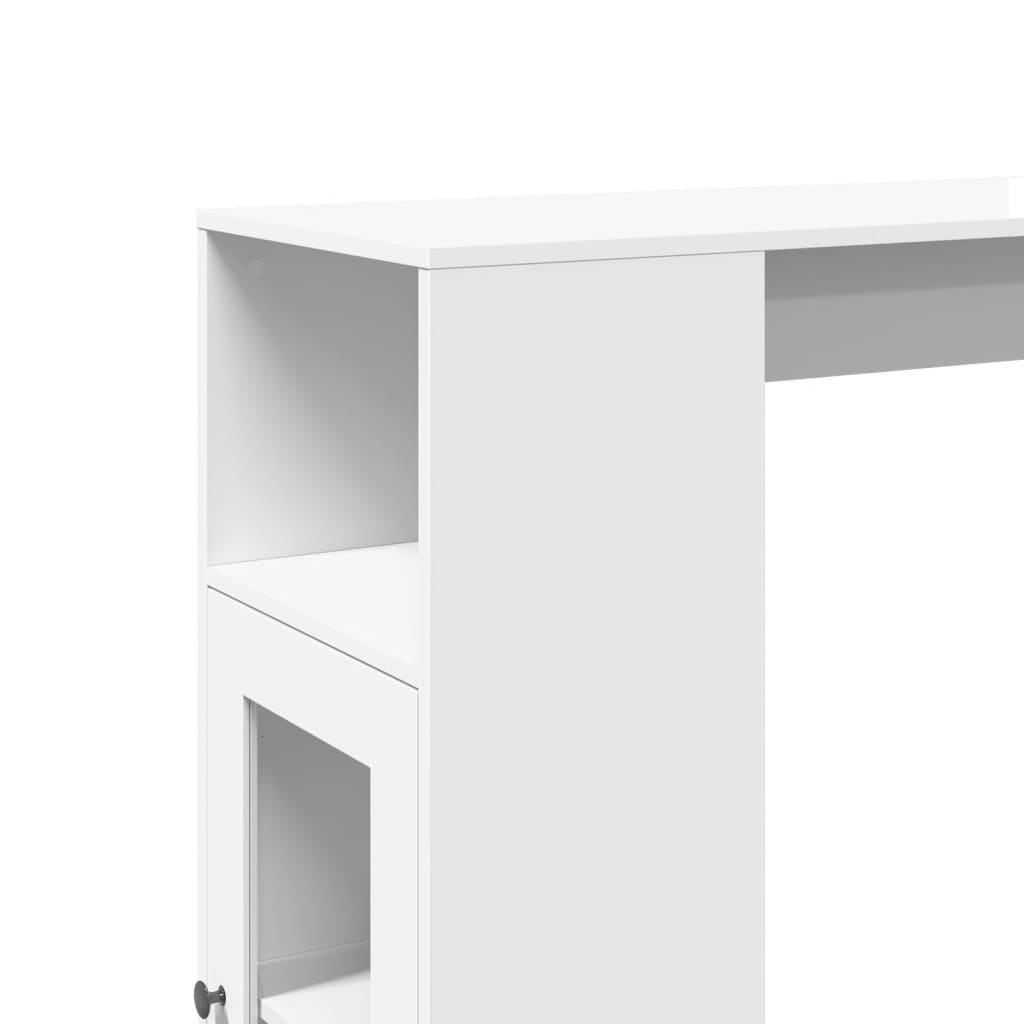 Bar Table with Racks White 101x40x103.5 cm Engineered Wood - Bargainia.com - 