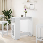 Bar Table with Racks White 101x40x103.5 cm Engineered Wood - Bargainia.com - 