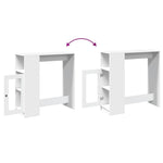Bar Table with Racks White 101x40x103.5 cm Engineered Wood - Bargainia.com - 