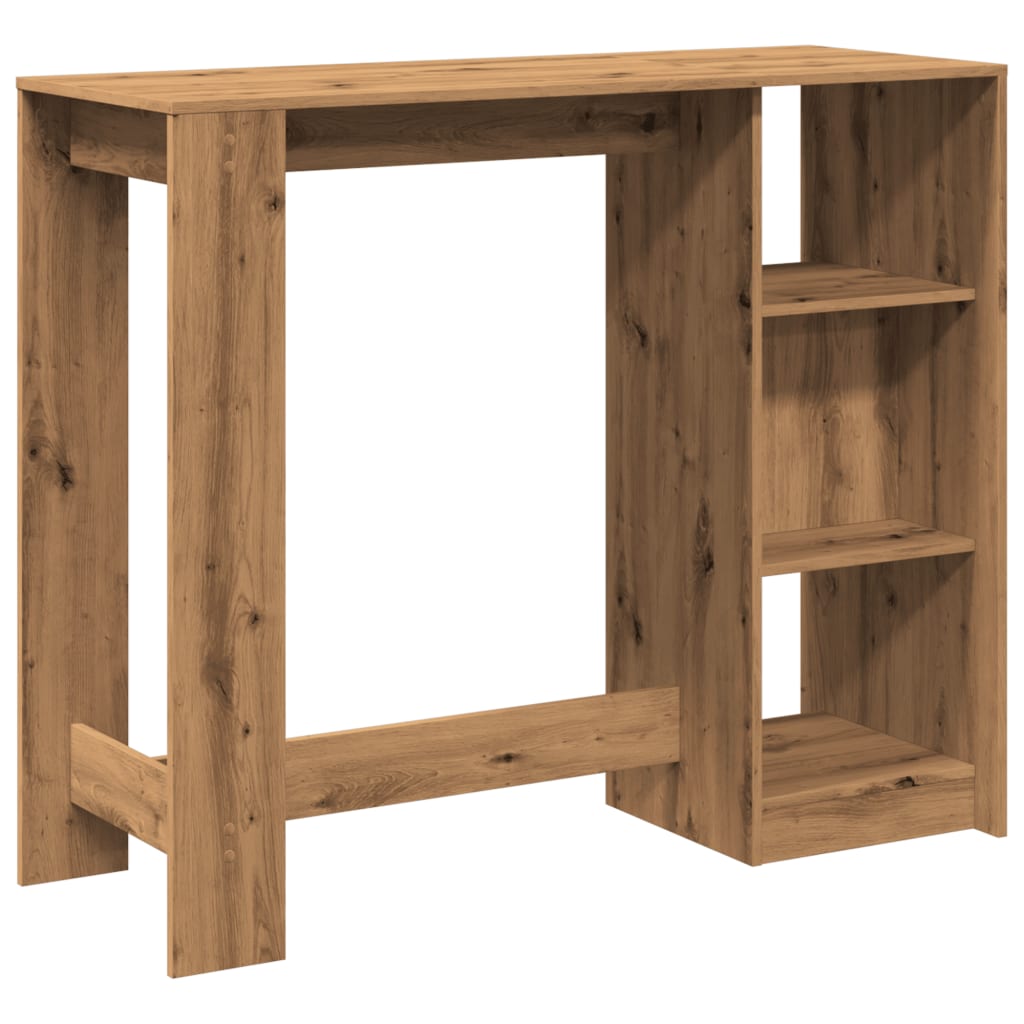 Bar Table with Shelf Artisan Oak 124x46x103.5 cm Engineered Wood - Bargainia.com - 
