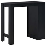 Bar Table with Shelf Black 110x50x103 cm - Bargainia.com - 