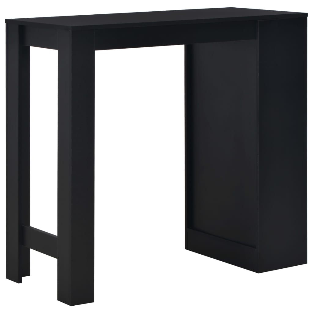 Bar Table with Shelf Black 110x50x103 cm - Bargainia.com - 