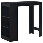 Bar Table with Shelf Black 110x50x103 cm - Bargainia.com - 