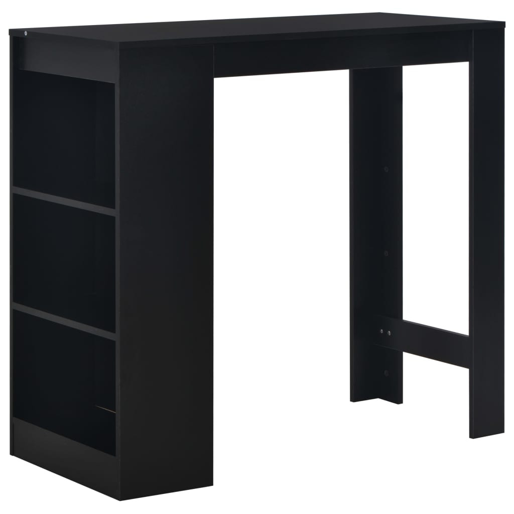 Bar Table with Shelf Black 110x50x103 cm - Bargainia.com - 