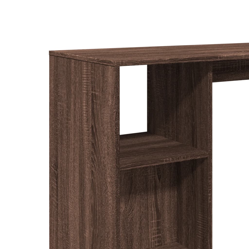 Bar Table with Shelf Brown Oak 124x46x103.5 cm Engineered Wood - Bargainia.com - 