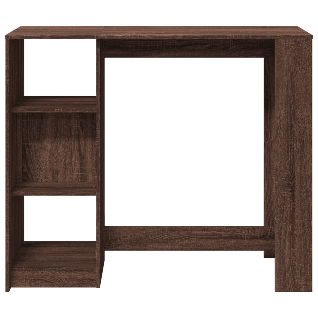 Bar Table with Shelf Brown Oak 124x46x103.5 cm Engineered Wood - Bargainia.com - 